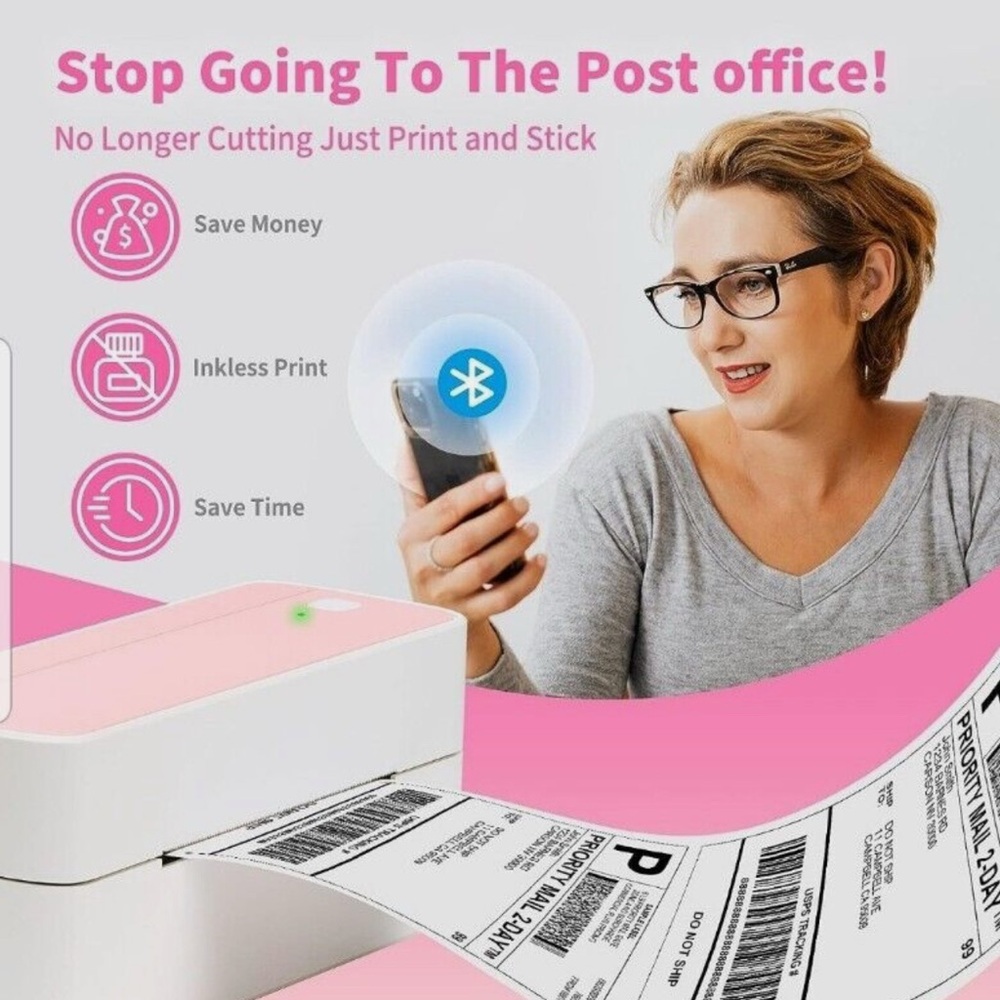 COPY - Omezizy Bluetooth Thermal Label Printer - New In box - White / Silver - Picture 6 of 8